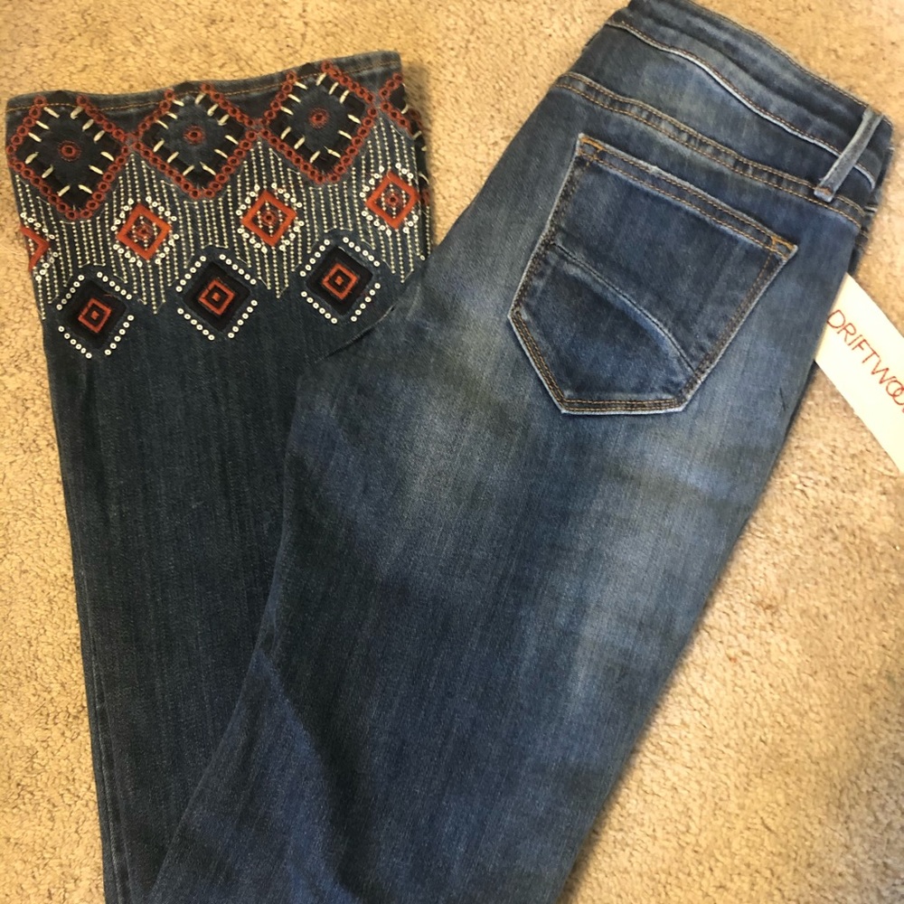 Driftwood Embroidered Flare Jeans
